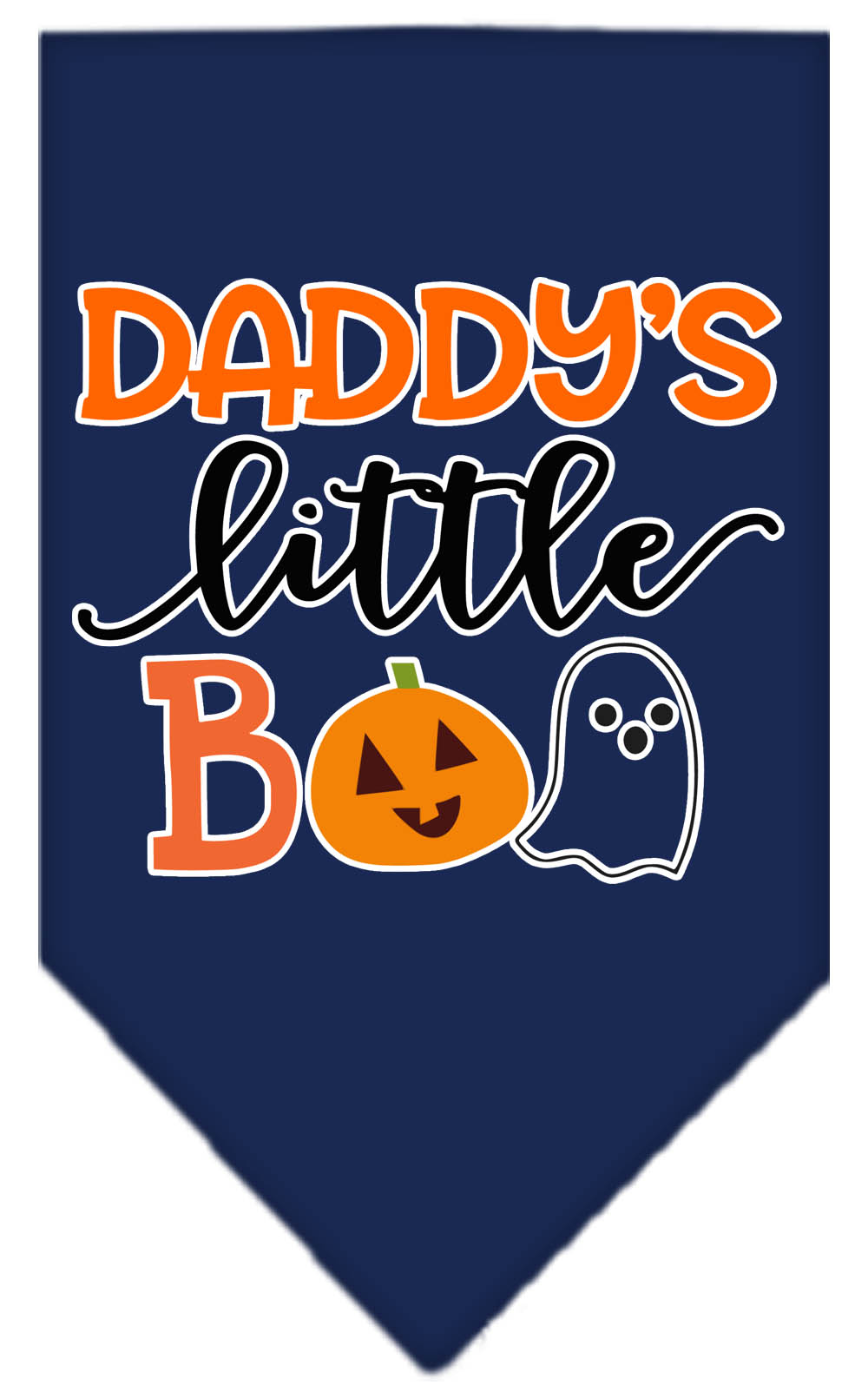 Daddy's Little Boo Screen Print Bandana Navy Blue Small